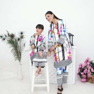 Velvet Floral Matching Set Mother & Daughter