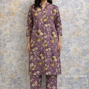 Plum Garden Printed Lawn Suit